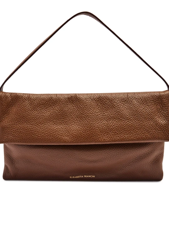 Zdjęcie produktu Elisabetta Franchi Skórzana torebka na ramię brązowy