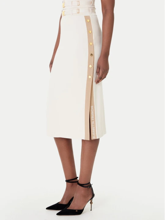 Zdjęcie produktu Elisabetta Franchi Spódnica midi GK-27S-61E2-V340 Beżowy Regular Fit