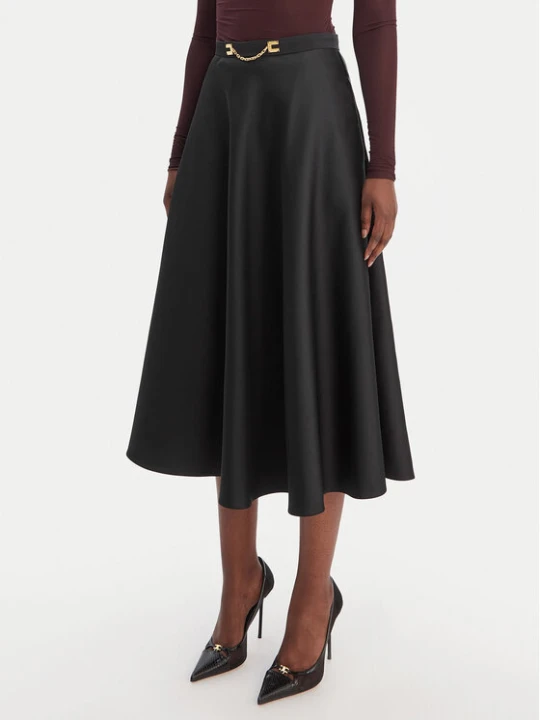 Zdjęcie produktu Elisabetta Franchi Spódnica midi GO-156-61E2-V320 Czarny Regular Fit