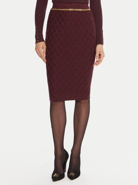 Zdjęcie produktu Elisabetta Franchi Spódnica ołówkowa GK-20B-56E2-V390 Bordowy Slim Fit