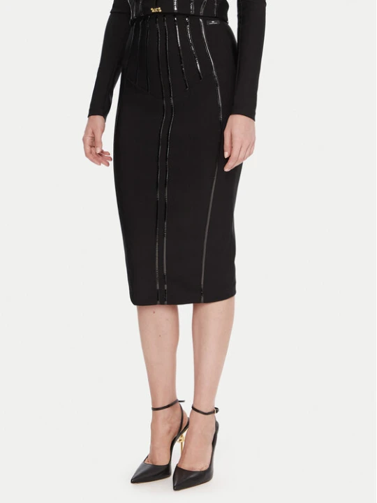 Zdjęcie produktu Elisabetta Franchi Spódnica ołówkowa GO-124-57E2-V460 Czarny Slim Fit