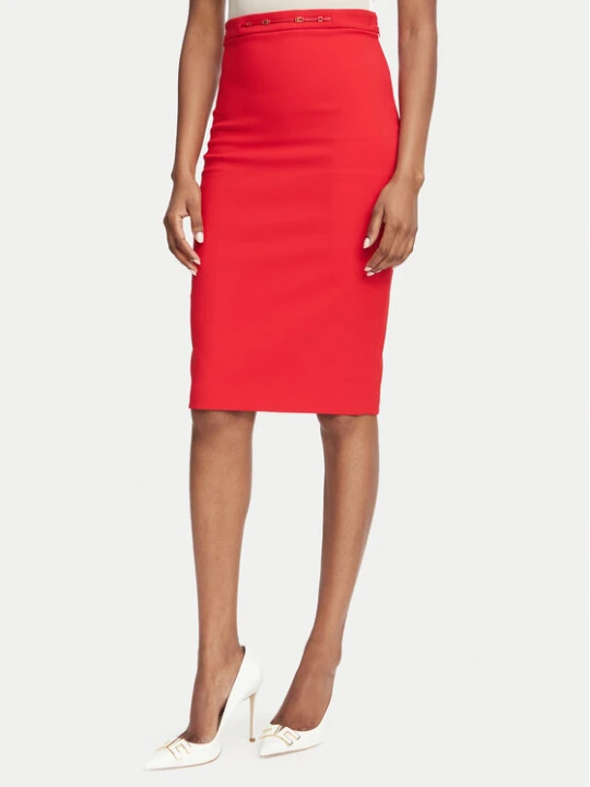 Zdjęcie produktu Elisabetta Franchi Spódnica ołówkowa GO-223-66E2-V320 Czerwony Slim Fit