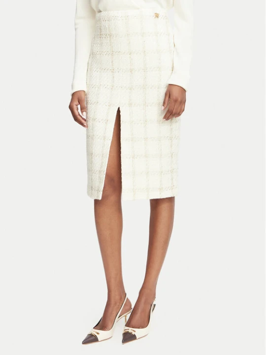 Zdjęcie produktu Elisabetta Franchi Spódnica ołówkowa GO-232-67E2-V440 Kremowy Slim Fit