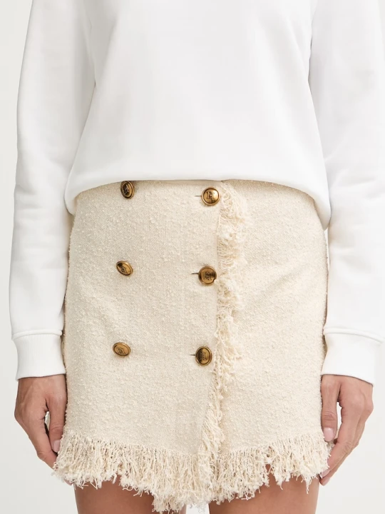Zdjęcie produktu Elisabetta Franchi spódnica z bawełną beżowy