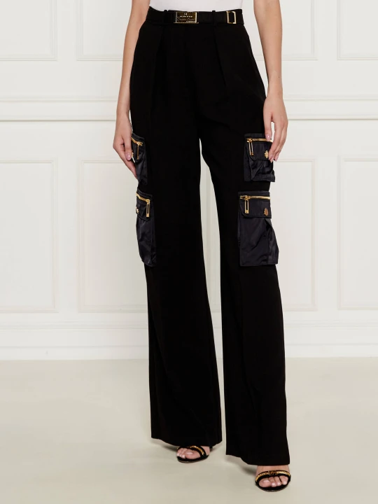 Zdjęcie produktu Elisabetta Franchi Spodnie cargo | flare fit czarny