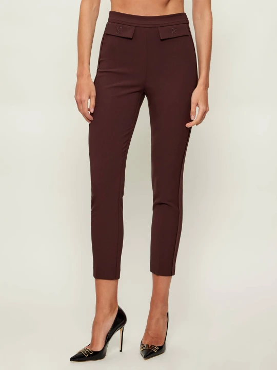 Zdjęcie produktu Elisabetta Franchi Spodnie cygaretki | Slim Fit brązowy