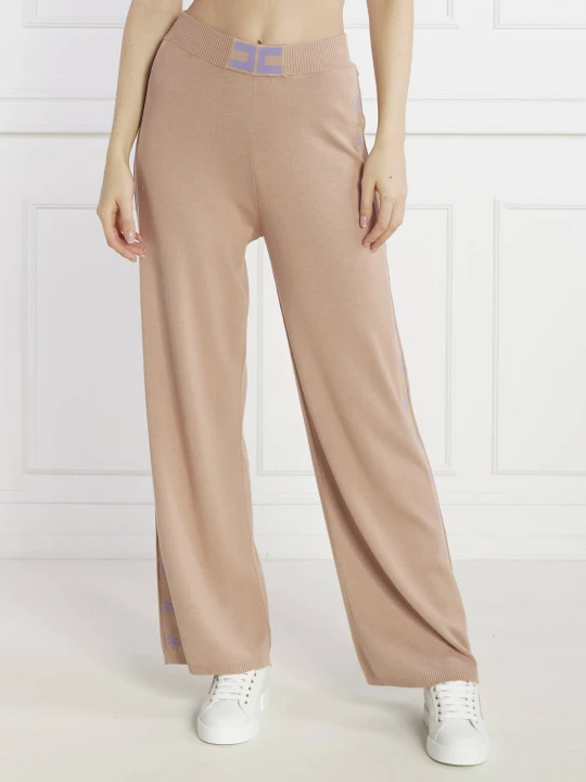 Zdjęcie produktu Elisabetta Franchi Spodnie dzianinowe | Regular Fit beżowy