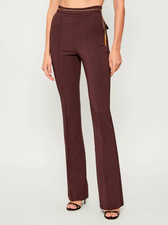 Zdjęcie produktu Elisabetta Franchi Spodnie | flare fit bordowy
