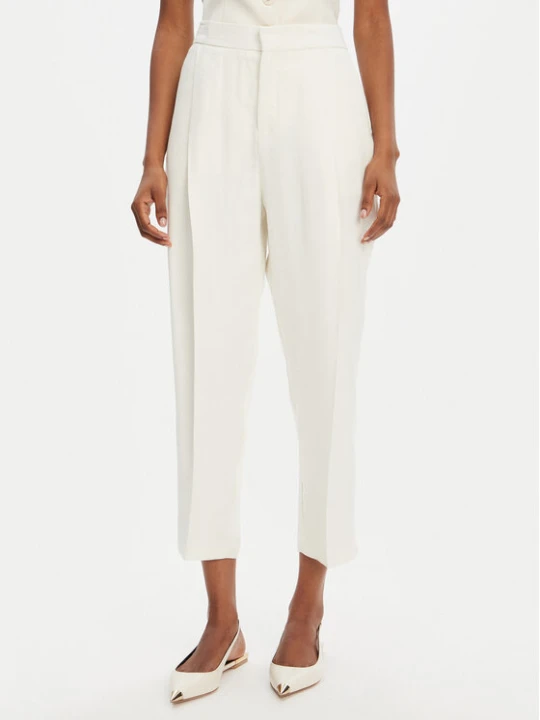 Zdjęcie produktu Elisabetta Franchi Spodnie materiałowe PA-094-52E2-V450 Écru Regular Fit Kremowy