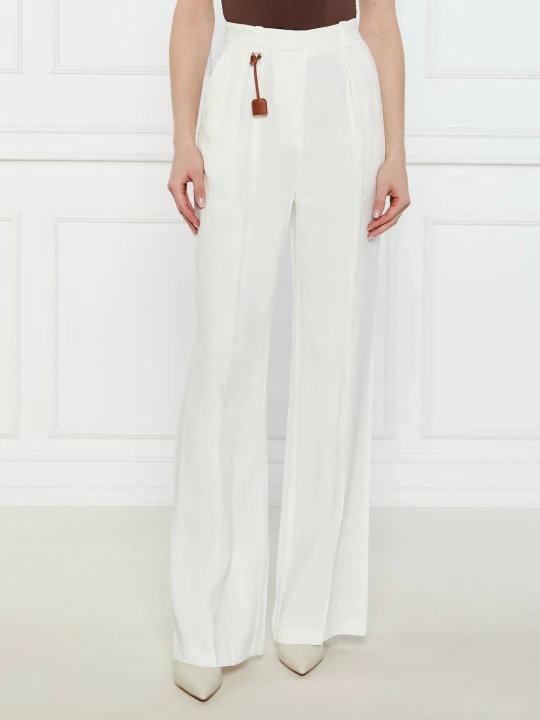 Zdjęcie produktu Elisabetta Franchi Spodnie | Relaxed fit | z dodatkiem lnu ecru
