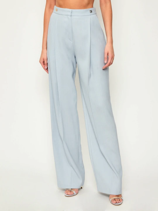 Zdjęcie produktu Elisabetta Franchi Spodnie | Relaxed fit | z dodatkiem wełny błękitny