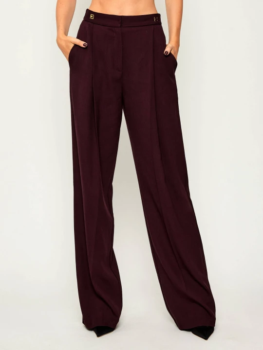Zdjęcie produktu Elisabetta Franchi Spodnie | Relaxed fit | z dodatkiem wełny bordowy