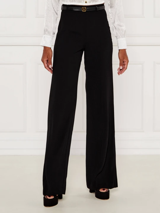 Zdjęcie produktu Elisabetta Franchi Spodnie z paskiem | flare fit czarny