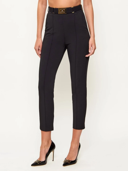 Zdjęcie produktu Elisabetta Franchi Spodnie z paskiem | Slim Fit czarny