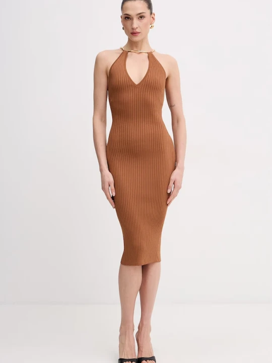 Zdjęcie produktu Elisabetta Franchi sukienka bodycon brązowy