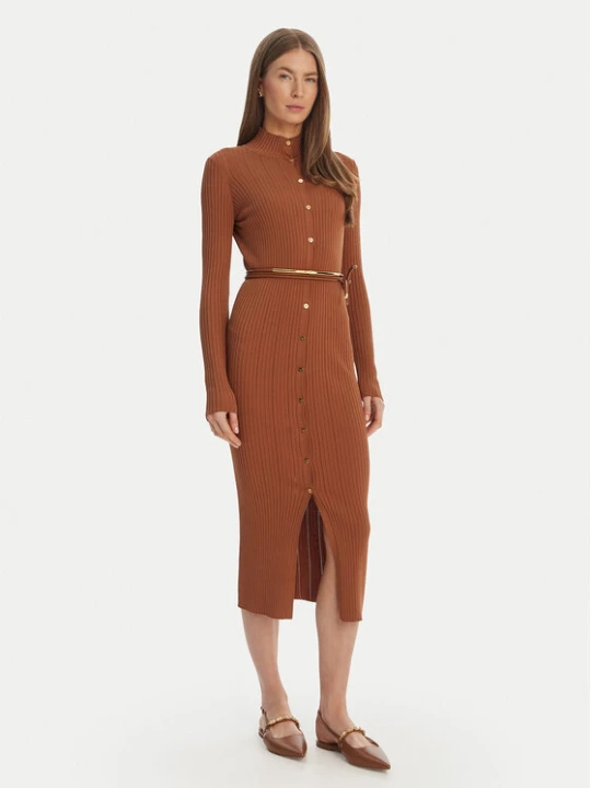Zdjęcie produktu Elisabetta Franchi Sukienka dzianinowa AM-15S-61E2-V490 Brązowy Regular Fit