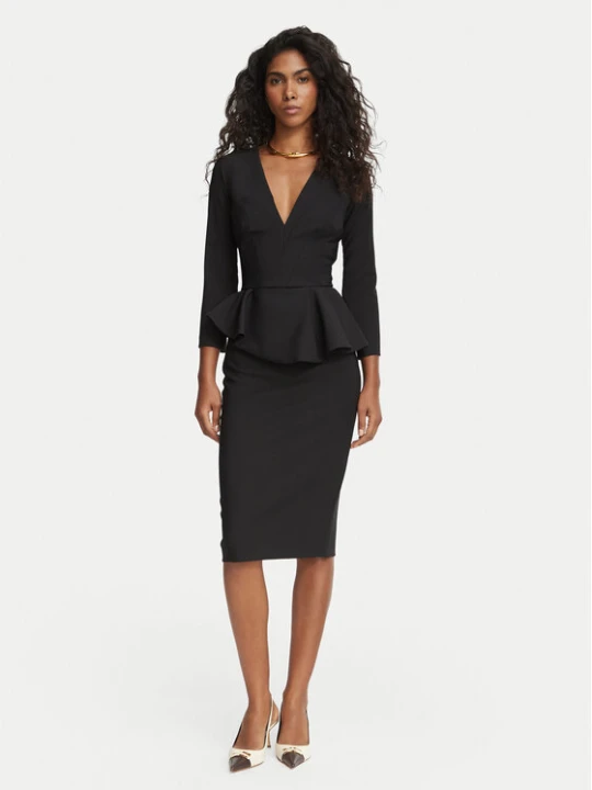 Zdjęcie produktu Elisabetta Franchi Sukienka koktajlowa AB-010-67E2-V400 Czarny Fitted Fit