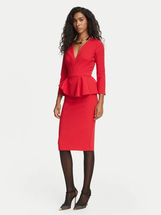 Zdjęcie produktu Elisabetta Franchi Sukienka koktajlowa AB-010-67E2-V400 Czerwony Fitted Fit