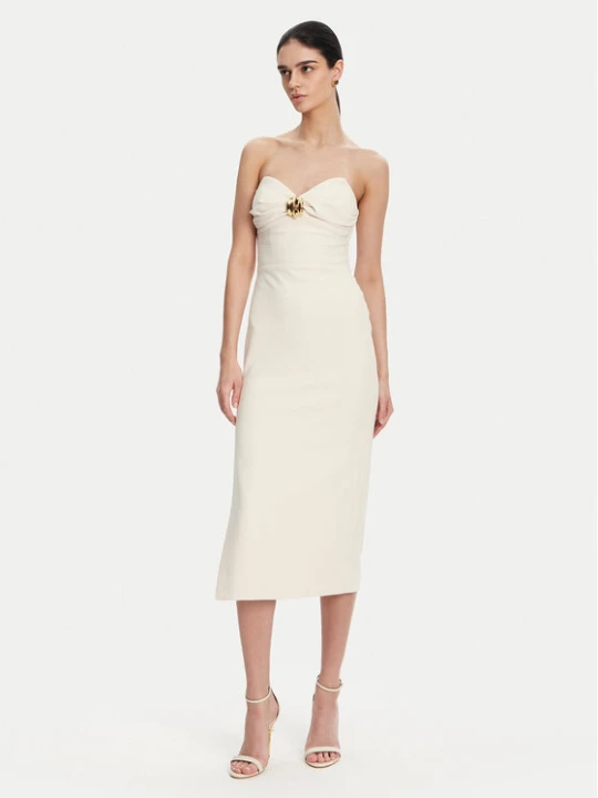 Zdjęcie produktu Elisabetta Franchi Sukienka koktajlowa AB-769-51E2 Écru Regular Fit Kremowy