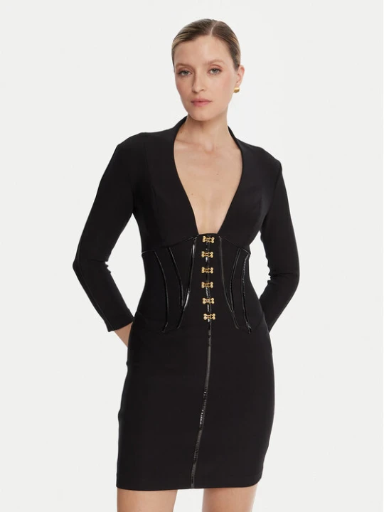 Zdjęcie produktu Elisabetta Franchi Sukienka koktajlowa AB-797-57E2-V590 Czarny Slim Fit