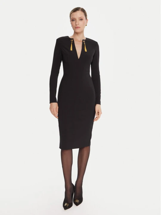 Zdjęcie produktu Elisabetta Franchi Sukienka koktajlowa AB-805-57E2-V460 Czarny Slim Fit