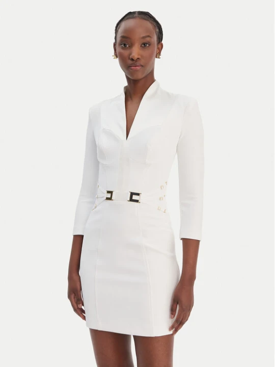 Zdjęcie produktu Elisabetta Franchi Sukienka koktajlowa AB-869-61E2-V520 Biały Regular Fit