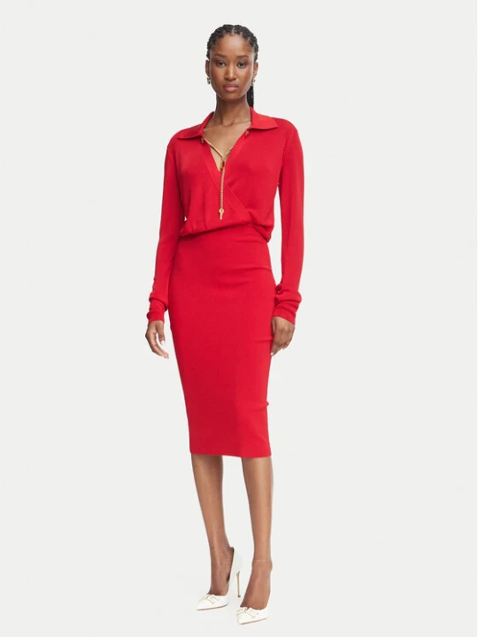 Zdjęcie produktu Elisabetta Franchi Sukienka koktajlowa AM-19S-66E2-V500 Czerwony Slim Fit