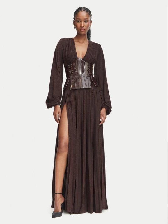 Zdjęcie produktu Elisabetta Franchi Sukienka wieczorowa AB-R15-66E2 Brązowy ciemny Slim Fit
