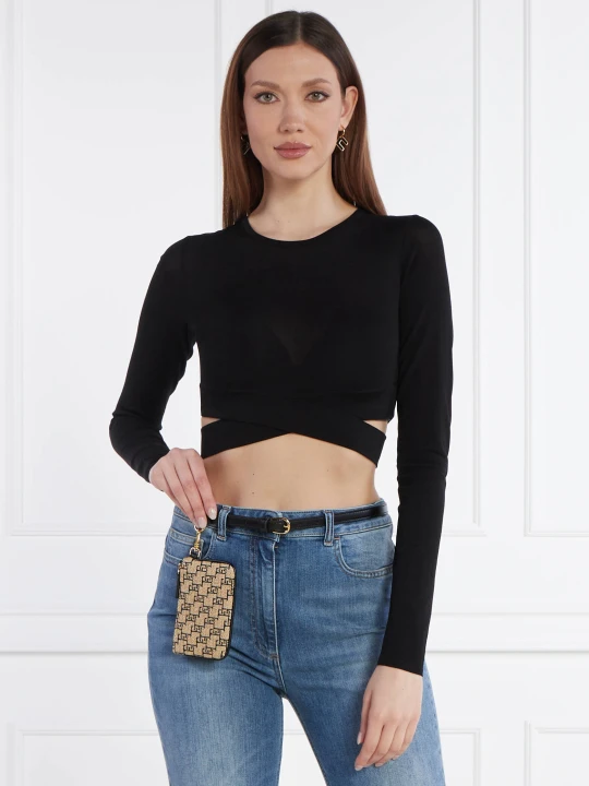 Zdjęcie produktu Elisabetta Franchi Sweter | Cropped Fit czarny