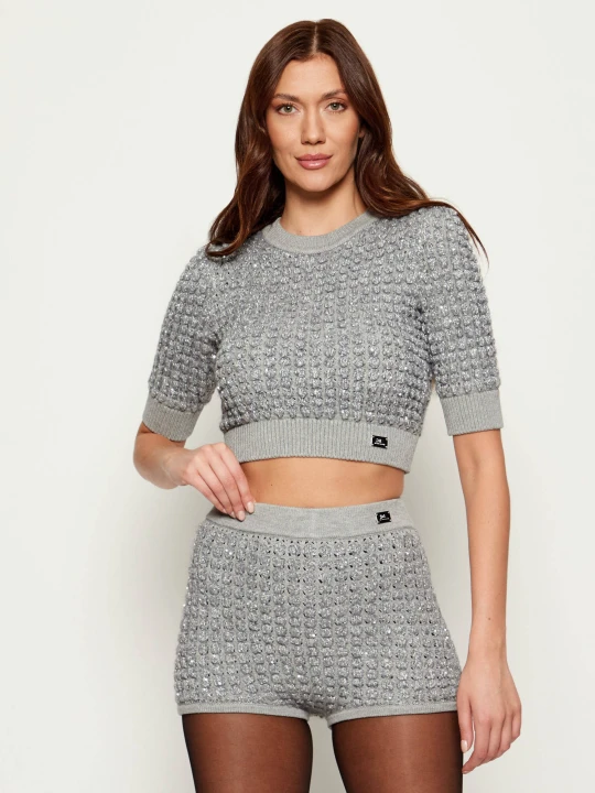 Zdjęcie produktu Elisabetta Franchi Sweter | Cropped Fit | z dodatkiem wełny szary