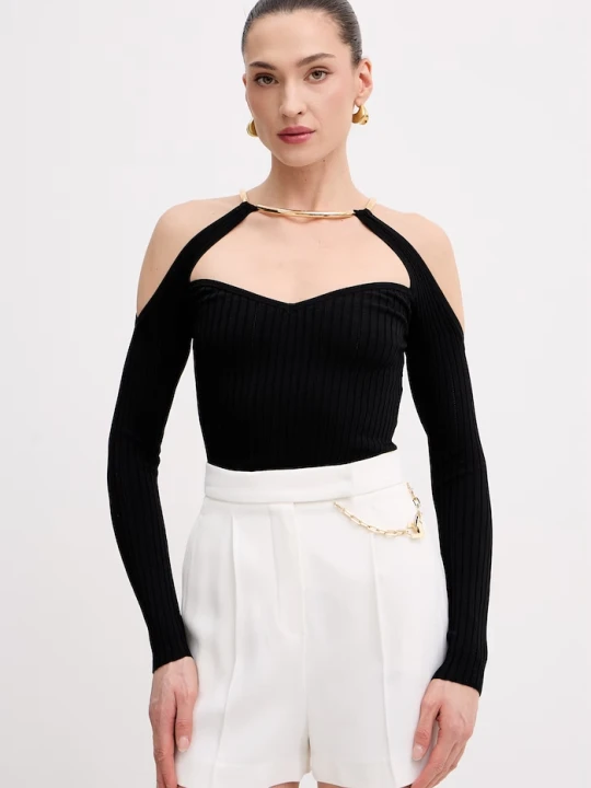 Zdjęcie produktu Elisabetta Franchi sweter damski z wiskozy czarny