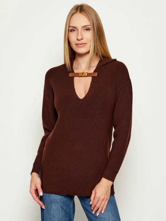 Zdjęcie produktu Elisabetta Franchi Sweter | Regular Fit | z dodatkiem wełny brązowy