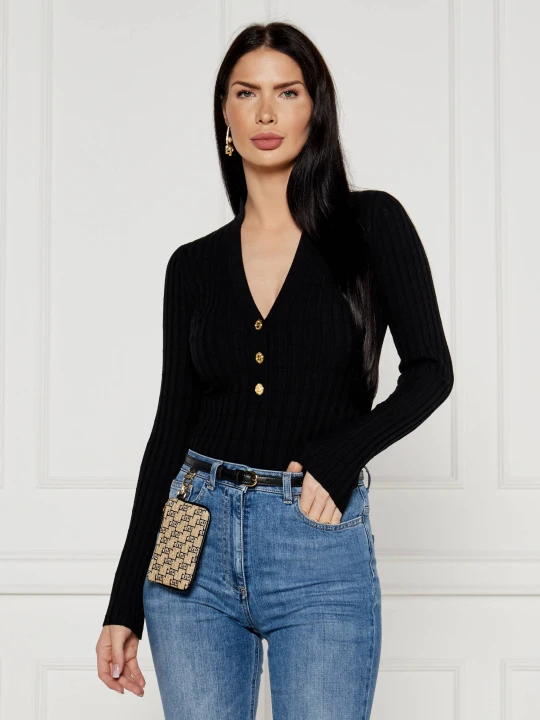 Zdjęcie produktu Elisabetta Franchi Sweter | Slim Fit czarny