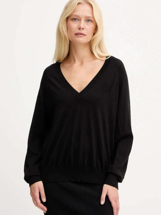 Zdjęcie produktu Elisabetta Franchi sweter z dodatkiem wełny czarny
