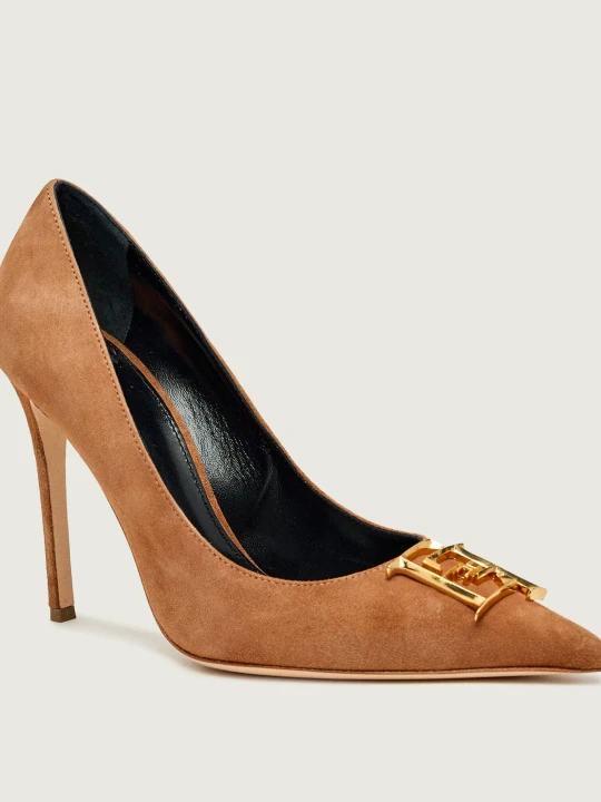 Zdjęcie produktu Elisabetta Franchi Szpilki | zamsz beżowy