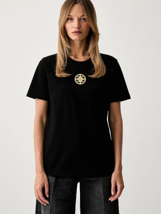 Zdjęcie produktu Elisabetta Franchi T-shirt damski bawełniany czarny
