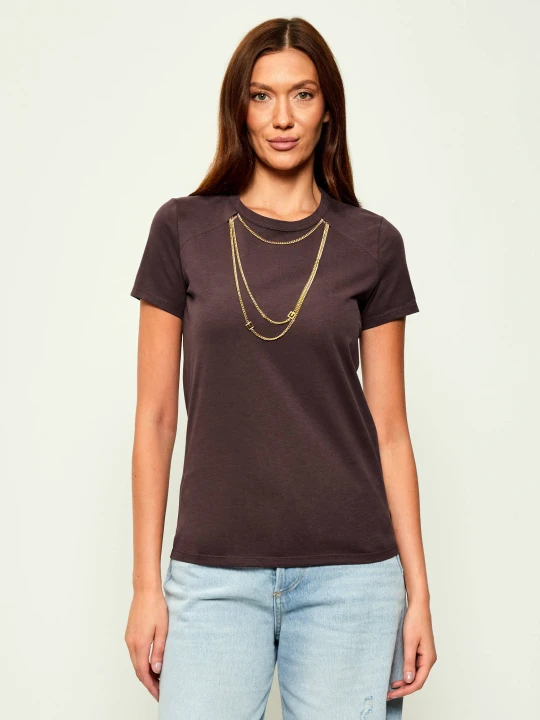 Zdjęcie produktu Elisabetta Franchi T-shirt | Slim Fit bordowy