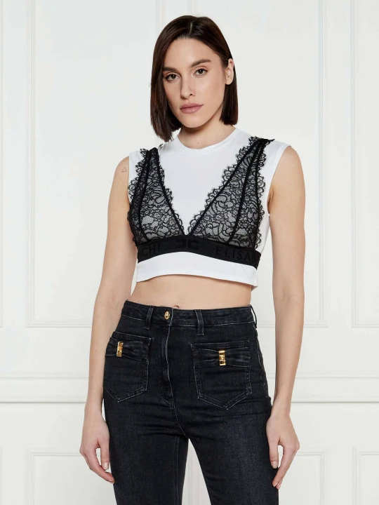 Zdjęcie produktu Elisabetta Franchi Top | Cropped Fit biały