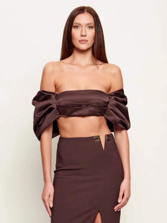 Zdjęcie produktu Elisabetta Franchi Top | Slim Fit brązowy