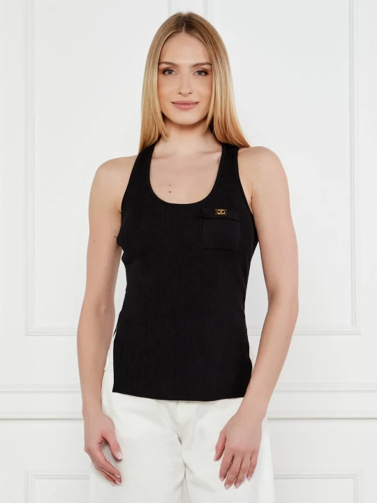 Zdjęcie produktu Elisabetta Franchi Top | Slim Fit | z dodatkiem jedwabiu czarny
