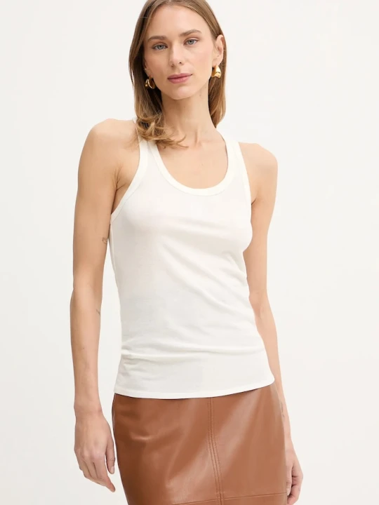 Zdjęcie produktu Elisabetta Franchi top z dodatkiem wełny beżowy