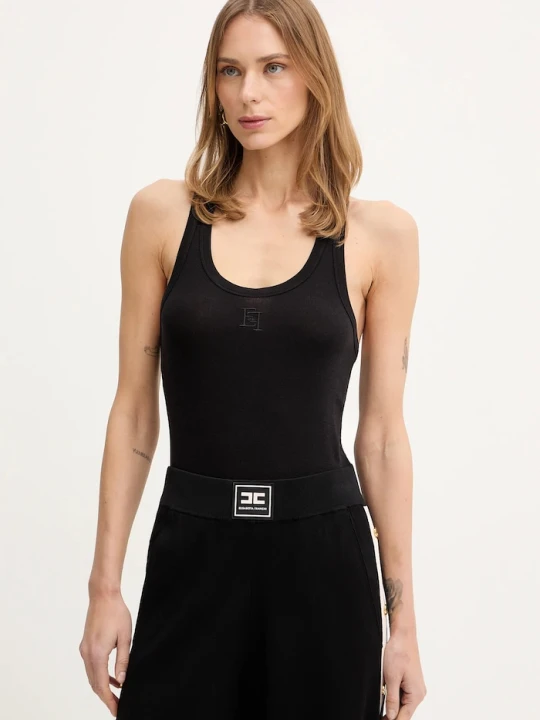 Zdjęcie produktu Elisabetta Franchi top z dodatkiem wełny czarny