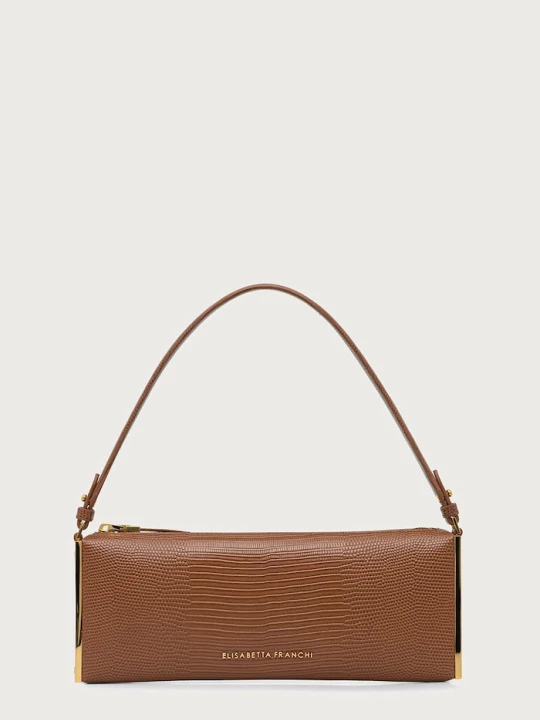 Zdjęcie produktu Elisabetta Franchi torebka bagietka damska z imitacji skóry brązowy