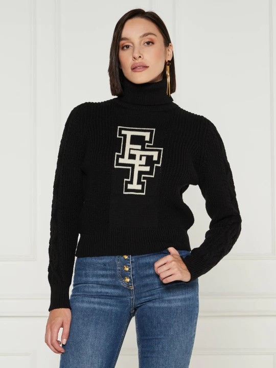 Zdjęcie produktu Elisabetta Franchi Wełniany golf | Regular Fit czarny