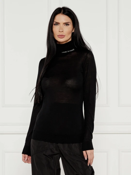 Zdjęcie produktu Elisabetta Franchi Wełniany golf | Slim Fit czarny