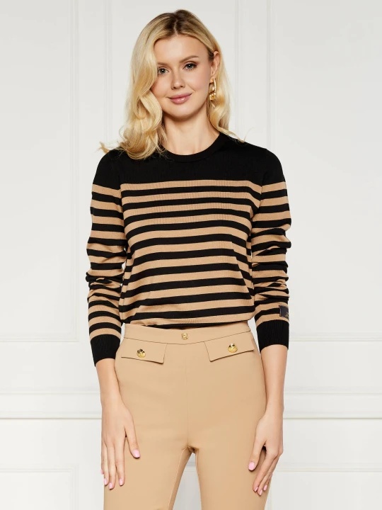 Zdjęcie produktu Elisabetta Franchi Wełniany sweter | Regular Fit czarny