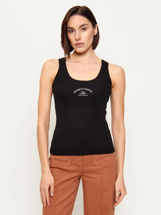Zdjęcie produktu Elisabetta Franchi Wełniany top | Slim Fit czarny