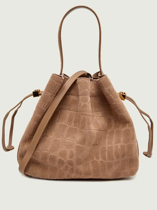 Zdjęcie produktu Elisabetta Franchi Worek | zamsz beżowy