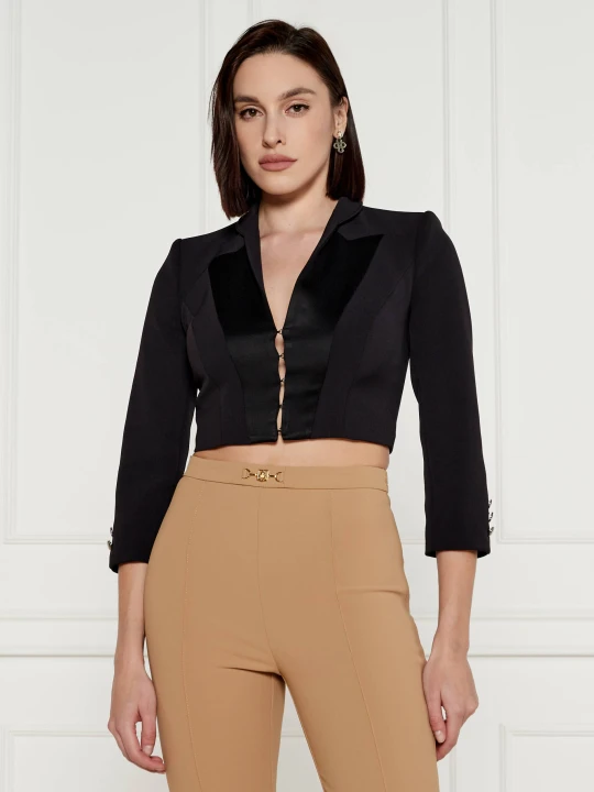 Zdjęcie produktu Elisabetta Franchi Żakiet | Cropped Fit czarny