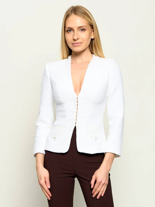 Zdjęcie produktu Elisabetta Franchi Żakiet | Slim Fit biały